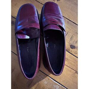 Liz Claiborne Vintage Burgundy Leather Loafers Women's Size 8.5